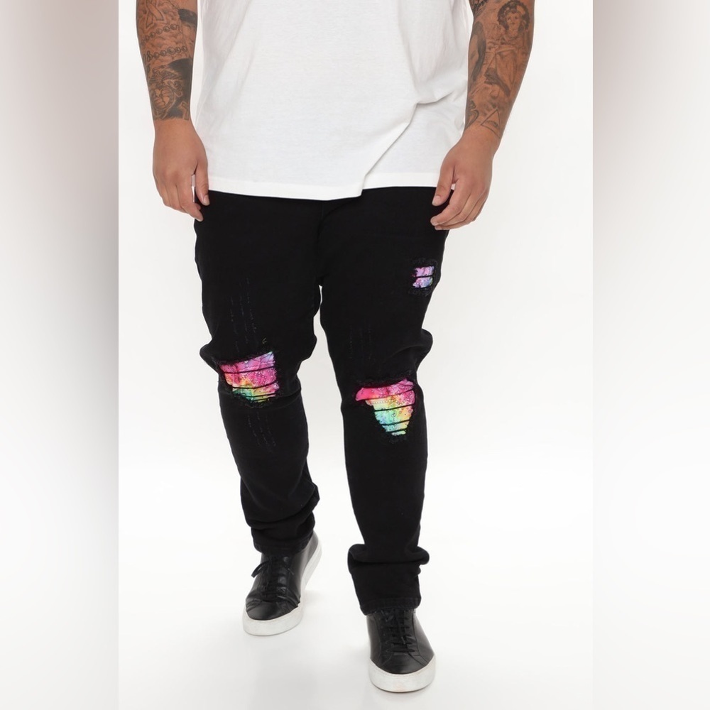 Nova Tie Dye Ripped Jeans Slim Fit